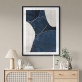 Poster Geometrische Balance in Blau und Weiß - Paksoylu 