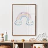 Poster für Kinder - Regenbogenzauber in Pastell 