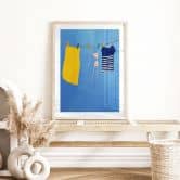 Poster Sommerwäsche unter blauem Himmel - Rivers 