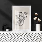 Poster Attendre aux toilettes - Illustration humoristique de grenouille - Royle 