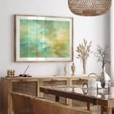 Poster Abstrakter Horizont in Limettengrün - Schmucker 