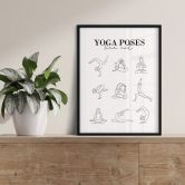 Plakat - Yoga Poses - Line Art 