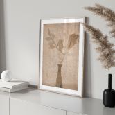 Poster Stillleben mit herbstlichen Blättern in Beige | Minimalistische Kunst - Tokarev 