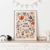 Kinderposter Cool Kids Club Bunte Blumen - Treechild 