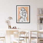 Poster Line Art Porträt von zwei Frauen - Treechild 