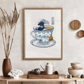 Poster Thé grande vague style Hokusai - Trinidad 