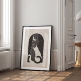 Animal Poster Two cats in the moonlight - Tunaboylu 