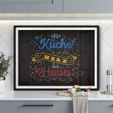 Poster Die Küche ist das Herz des Hauses - dunkel 