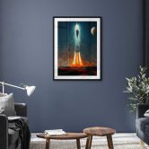Poster Heine - Ab ins All - Raketenstart - Astro Cruise 