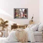 Poster Roter Schirm in Paris Aquarell 