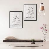 Poster Yoga - Königskobra Line Art 