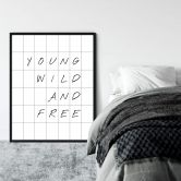 Poster mit Raster - Young wild and free 