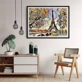 Poster Zamart - Kandinsky trifft Paris Eifelturm 
