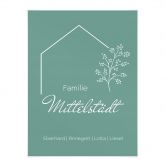 Personalisierbares Poster Familie Haus - grün 