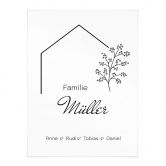 Personalisierbares Poster Familie Haus - weiß 