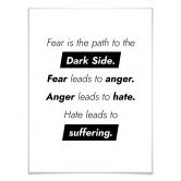 Poster Fear is the path to the Dark Side 