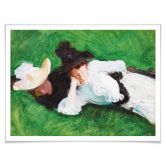 Poster Sargent - Twee meisjes op het gazon 