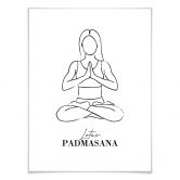 Plakat - Yoga Lotus - Line Art 