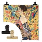 Poster Klimt - Dame mit Fächer - quadratisch 