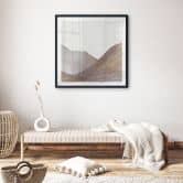 Poster Minimalistische Bergskizze | Line Art - Alma - Quadratisch 