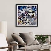 Poster Zamart - Kandinsky trifft Berlin Himmelblau - Quadratisch 