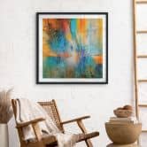 Poster Urbanes Licht in Blau und Orange - Schmucker - Quadratisch 