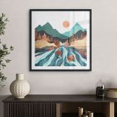 Poster Berg Land Fluss - SpaceFrog Designs 
