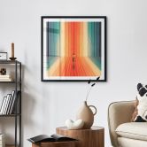 Poster Frau vor der Regenbogen-Kulisse - Taudalpoi - Quadratisch 