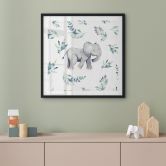 Plakat Sød babyelefant mellem boho-grene - UN Designs 