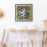 Poster Bunte Friedenstaube - Inspiriert von Matisse - Zamart - Quadratisch 