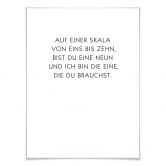 Poster Auf einer Skala von eins bis neun 
