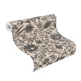 Blumentapete, Vliestapete Paraiso schwarz 