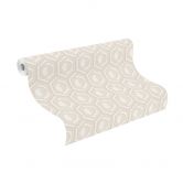 Papier peint intissé Rasch, papier peint à motifs Sophia blanc crème 