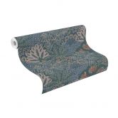 Rasch papier peint intissé, papier peint à motifs Sophia bleu gris 