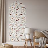 Wandtattoo Rundbogen Wandpaneel Bunte Wildblumen - UN Design - schmal 