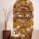 Wandtattoo Rundbogen Wandpaneel Tropisch in ocker - UN Design - schmal 