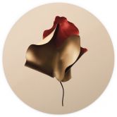 Elegant bladbehang in goud en rood - Alma - Rond - Zelfklevend/niet-geweven 