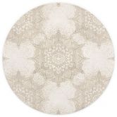 Elegant mandala-fototapet i sandguld - Bloomery Decor - Rundt - selvklæbende/ikke-vævet 