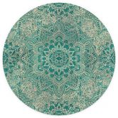 Fototapete Orientalisch - Mandala Boho Gold-grün - Bloomery Decor - Rund - Selbstklebend/Vlies 