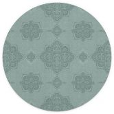 Fotobehang Ornamenten - Mandala Patroon Marrakech Groen - Bloemdecor - Rond - Zelfklevend/niet-geweven 