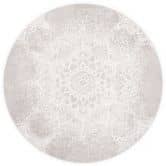 Wall Mural Soft Mandala on Grey-Beige - Bloomery Decor - Round - Self-adhesive/non-woven 
