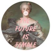 Wall Mural with saying The future is female - Grace Digital Art - Round - non self-adhesive/self-adhesive wallpapers 