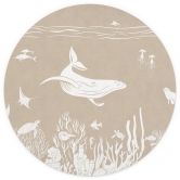 Fascinerende zeedieren in de oceaan Fotobehang - Bruin - Kikki Belle - Rond - vliesbehang/zelfklevend vliesbehang 