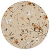 Children's room Wall Mural Playful forest animals on branches - Kikki Belle - Round - Self-adhesive/non-woven 