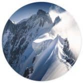 Papier peint photo Montagne - sommet du Mont Blanc - Nienartowicz - rond - adhésif/non tissé 
