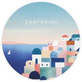 Fototapete Häuser von Santorini - Rivers - Rund - Selbstklebend/Vlies 