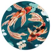 Behangcirkel Twee koi in een vijver - SpaceFrog Designs - vliesbehang/zelfklevend vliesbehang 