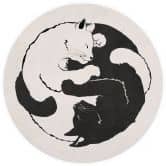 Round wall mural Cats Ying & Yang - Tunaboylu - non self-adhesive/self-adhesive wallpapers 