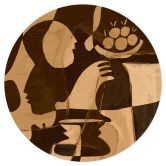 Sticker mural Composition abstraite dans des tons chauds de terre - Al Dafai - Rond 