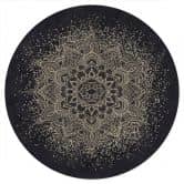 Wandtattoo Elegantes Mandala in Schwarz-Gold - Bloomery Decor - Rund 